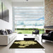 Square Patterned Metallic Gold Rug in a Living Room, pat1952yw