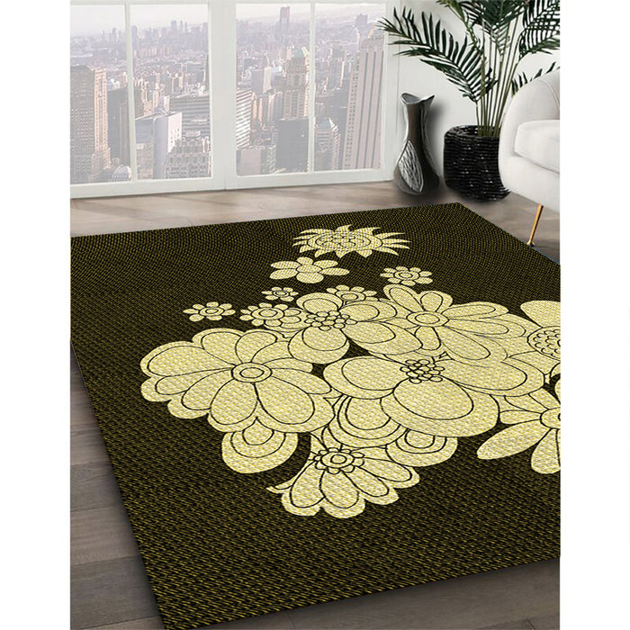 Machine Washable Transitional Metallic Gold Rug in a Family Room, wshpat1952yw