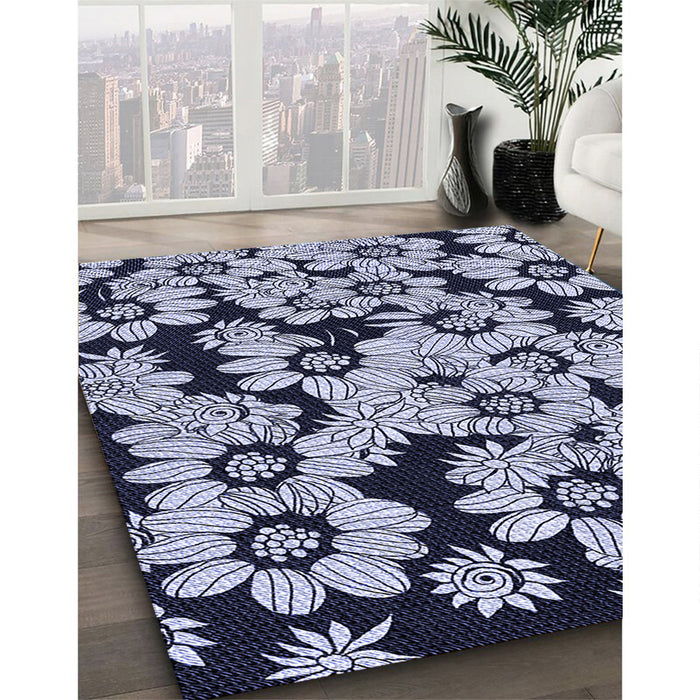 Machine Washable Transitional Midnight Blue Rug in a Family Room, wshpat1953blu