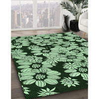 Patterned Light Green Rug, pat1953grn