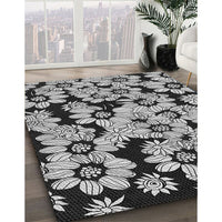 Patterned Charcoal Black Rug, pat1953gry