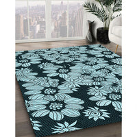 Patterned Blue Rug, pat1953lblu