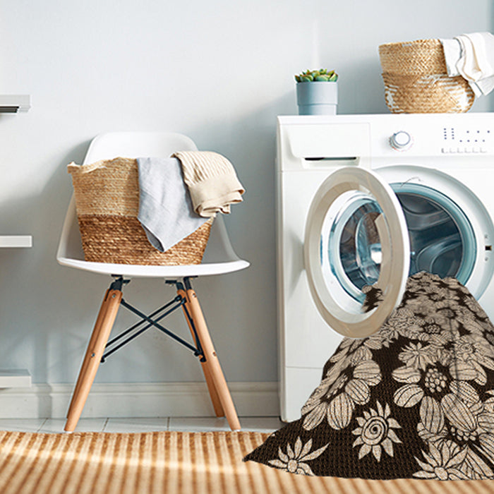 Machine Washable Transitional Night Red Rug in a Washing Machine, wshpat1953org