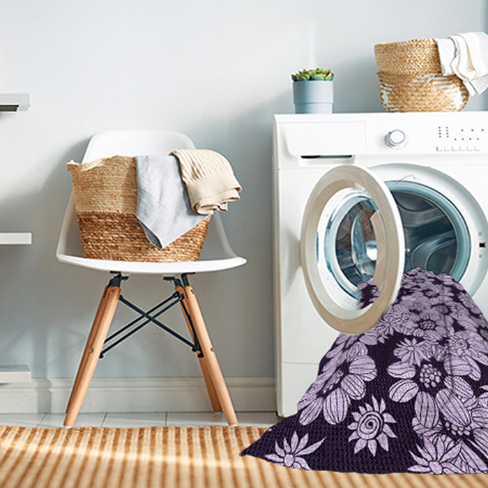 Machine Washable Transitional Blossom Pink Rug in a Washing Machine, wshpat1953pur