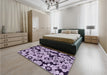 Patterned Blossom Pink Rug in a Bedroom, pat1953pur