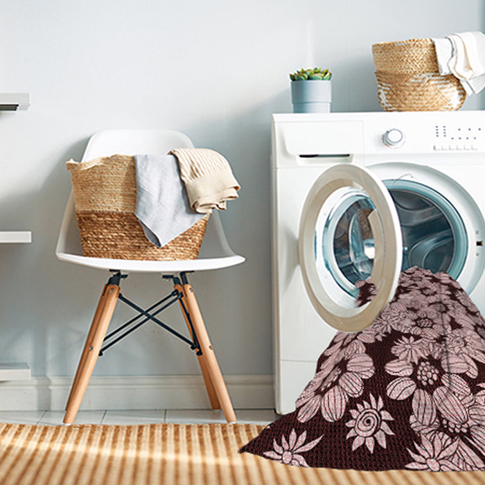 Machine Washable Transitional Deep Rose Pink Rug in a Washing Machine, wshpat1953rd