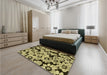 Patterned Milk Chocolate Brown Rug in a Bedroom, pat1953yw