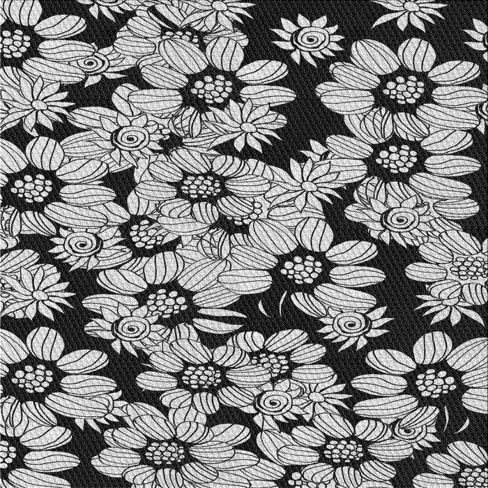 Square Patterned Charcoal Black Novelty Rug, pat1953