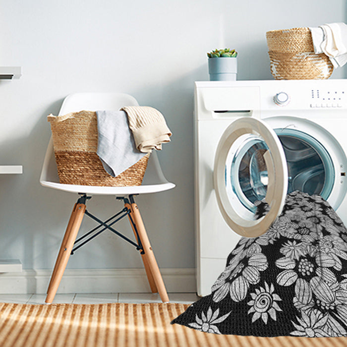 Machine Washable Transitional Charcoal Black Rug in a Washing Machine, wshpat1953