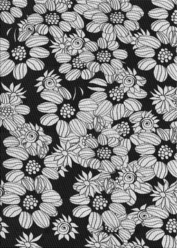 Patterned Charcoal Black Novelty Rug, pat1953
