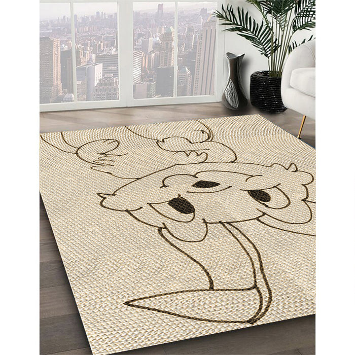 Patterned Moccasin Beige Rug in Family Room, pat1954brn