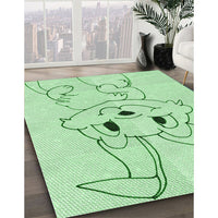 Patterned Mint Green Rug, pat1954grn