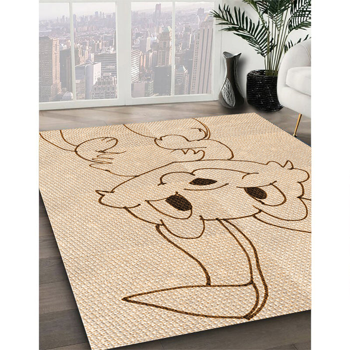 Patterned Brown Sand Brown Rug in Family Room, pat1954org