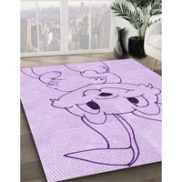 Patterned Bright Lilac Purple Rug, pat1954pur