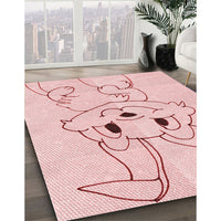 Patterned Pastel Red Pink Rug, pat1954rd