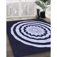 Patterned Night Blue Rug, pat1955blu