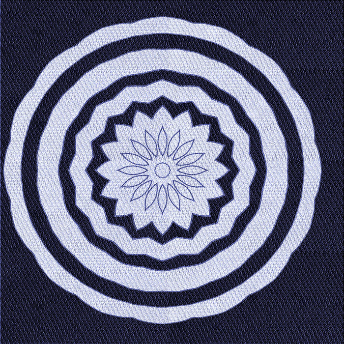 Round Patterned Night Blue Rug, pat1955blu