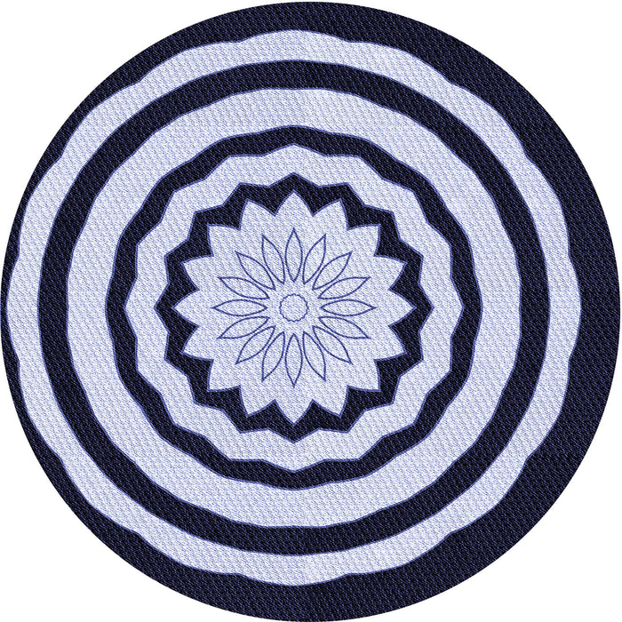 Square Patterned Night Blue Rug, pat1955blu