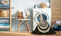 Machine Washable Transitional Midnight Gray Rug in a Washing Machine, wshpat1955brn