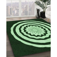 Patterned Black Rug, pat1955grn