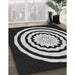 Patterned Midnight Gray Rug in Family Room, pat1955gry