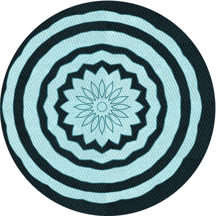 Square Machine Washable Transitional Deep Teal Green Rug in a Living Room, wshpat1955lblu