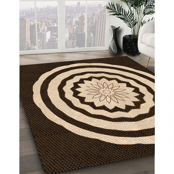 Machine Washable Transitional Black Brown Rug in a Family Room, wshpat1955org