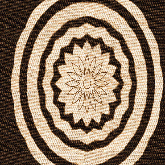 Patterned Black Brown Rug, pat1955org