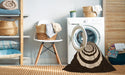 Machine Washable Transitional Black Brown Rug in a Washing Machine, wshpat1955org