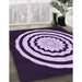 Patterned Bright Lilac Purple Rug in Family Room, pat1955pur