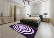 Patterned Bright Lilac Purple Rug in a Bedroom, pat1955pur