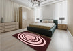 Round Machine Washable Transitional Dark Scarlet Red Rug in a Office, wshpat1955rd