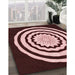 Patterned Dark Scarlet Red Rug in Family Room, pat1955rd