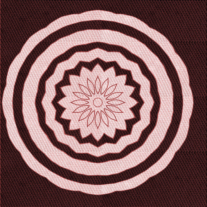 Round Patterned Dark Scarlet Red Rug, pat1955rd