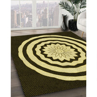 Patterned Metallic Gold Rug, pat1955yw