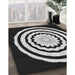 Machine Washable Transitional Black Rug in a Family Room, wshpat1955