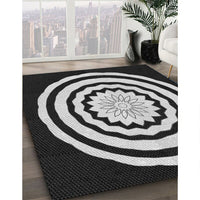 Patterned Black Novelty Rug, pat1955