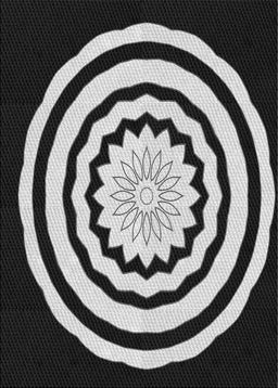 Patterned Black Novelty Rug, pat1955