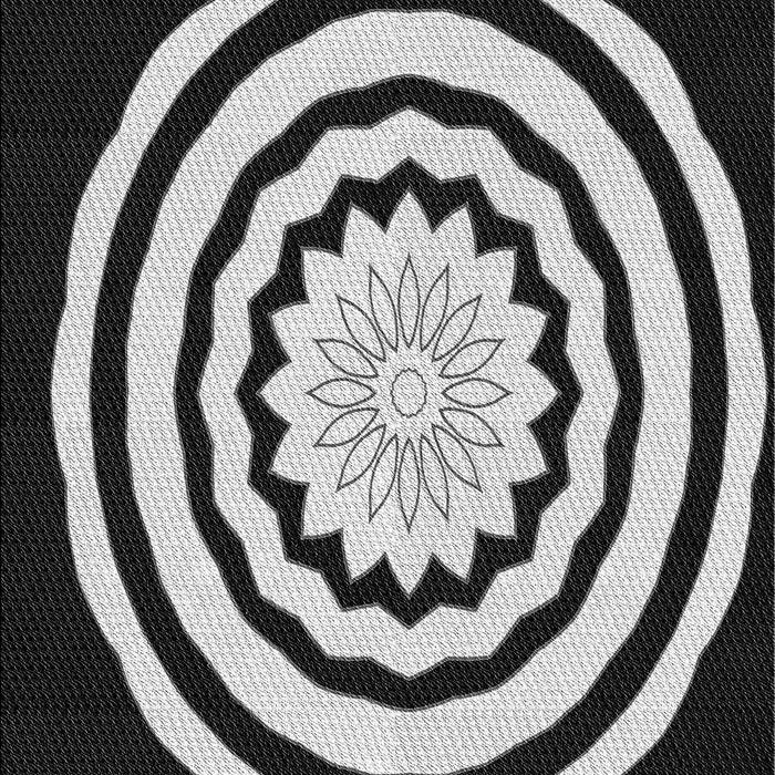 Patterned Black Novelty Rug, pat1955
