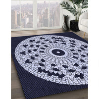 Patterned Night Blue Rug, pat1956blu