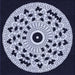 Round Patterned Night Blue Rug, pat1956blu