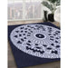 Patterned Night Blue Rug in Family Room, pat1956blu