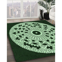 Patterned Light Green Rug, pat1956grn