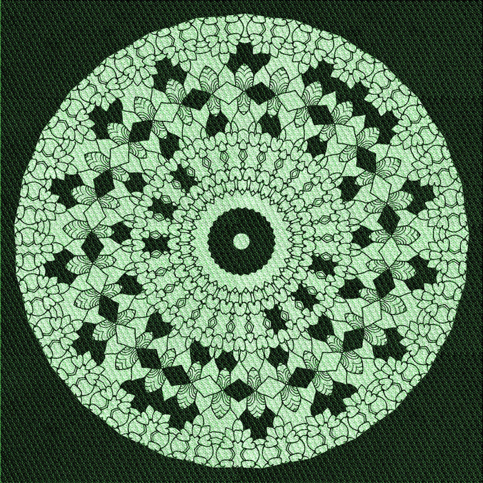 Round Machine Washable Transitional Light Green Rug, wshpat1956grn