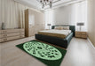 Patterned Light Green Rug in a Bedroom, pat1956grn