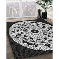 Patterned Midnight Gray Rug, pat1956gry