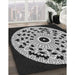 Machine Washable Transitional Midnight Gray Rug in a Family Room, wshpat1956gry