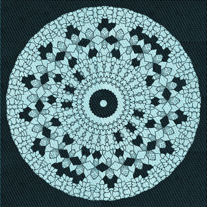 Round Patterned Deep Teal Green Rug, pat1956lblu