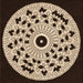 Round Patterned Black Brown Rug, pat1956org