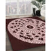 Patterned Rose Pink Rug in Family Room, pat1956rd